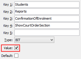 ShowCourtOrderSection configuration setting
