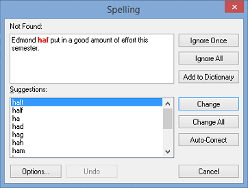 Spelling window