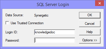 SQL Server Login window