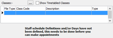 Staff Schedule grid area