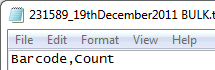 Stocktake Merge Text File Example (create header row)