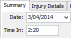 Student Medical - Incidents tab - Summary sub-tab  (date and time in)