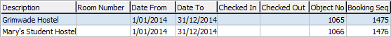Current Student Maintenance - Accommodation tab - Accommodation sub-tab (key grid area fields)