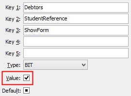StudentReferenceShowForm configuration setting