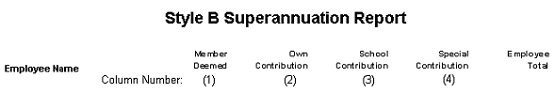 Style B Superannuation Report