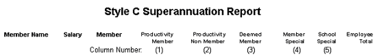 Style C Superannuation Report