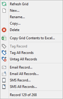 Subject Assessment Selector (right mouse, subject assessment)