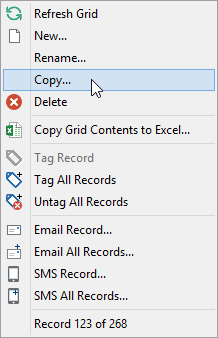 Subject Assessment Selector window (Subject assessment, Right click menu)