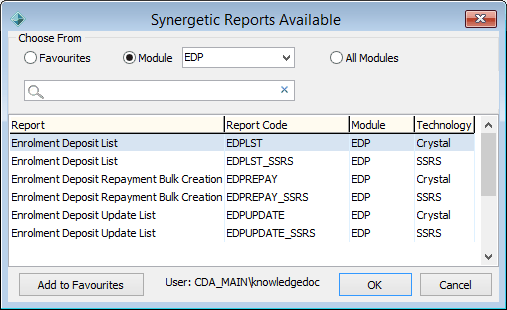 Enrolment Deposits reports available