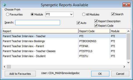 Synergetic Reports Available - Parent Teacher Interview Crystal Reports Available