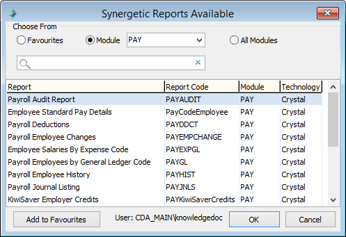 Synergetic Reports Available - Payroll Crystal Reports Available