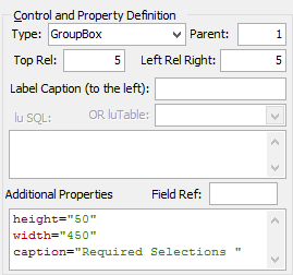 User Form Designer window (cut down)
