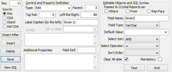 User Form Designer (cut down)