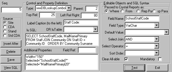 User Form Designer (cut down, staff code)